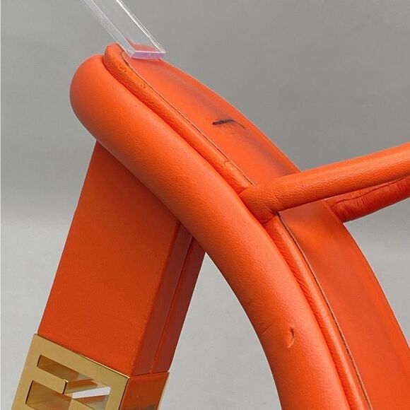 Fendi Baguette Ff Leather Strappy Sandal In Orange size 36.5 - Picture 11 of 14